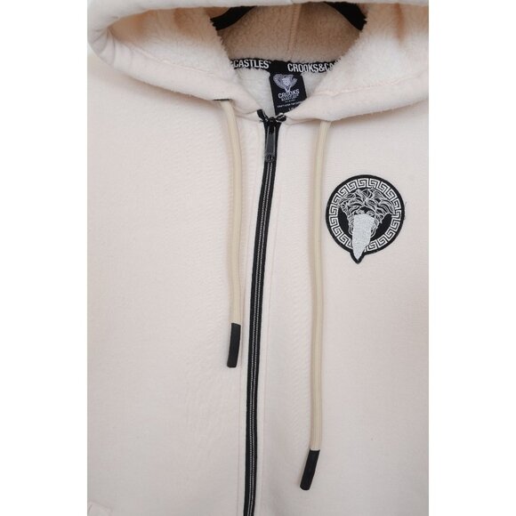 Crooks & Castles Sherpa Fleece Zip Hoodie Jacket Hood Winter Snowboard Men's L - Picture 5 of 14